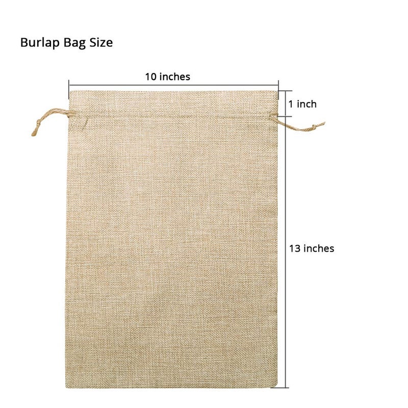 Tapleap Burlap Bags with Drawstring  10""x14"" Burlap Favor Sacks (Lot of 10) for Wrapping Memorial Day Favors Gifts  Birthday  Wedding  DIY or Household Use - Image 2